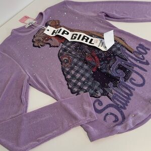 Purple Long Sleeve Graphic Tee